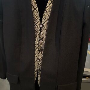 Black Blazer with Patterned Vest p58